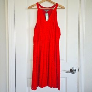 Market & Spruce Red Brea Eyelet Mini Dress NWT